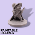 Rat Bard Fantasy Miniature – 75mm Paintable Scale Figure | Tabletop RPG Lute Player Minstrel