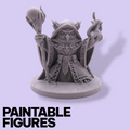 Warlock Owl Fantasy Miniature – 75mm Paintable Scale Figure | Tabletop RPG Wizard Mage Staff