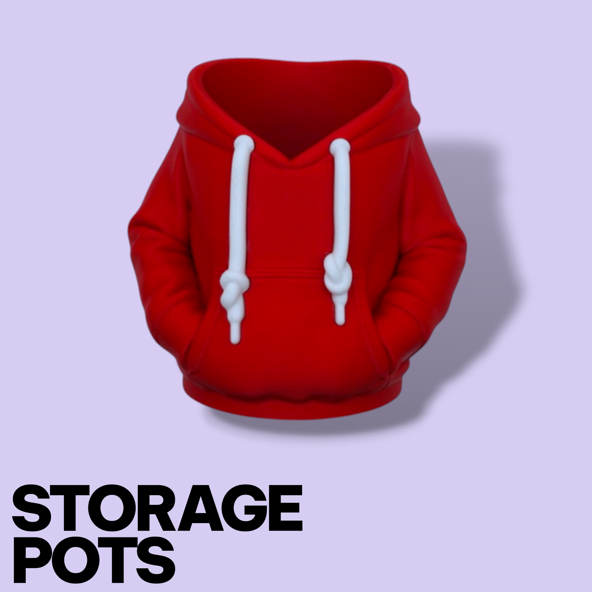 3D Printed Hoodie Storage Pots – Quirky Desk Organizer & Novelty Can Holder