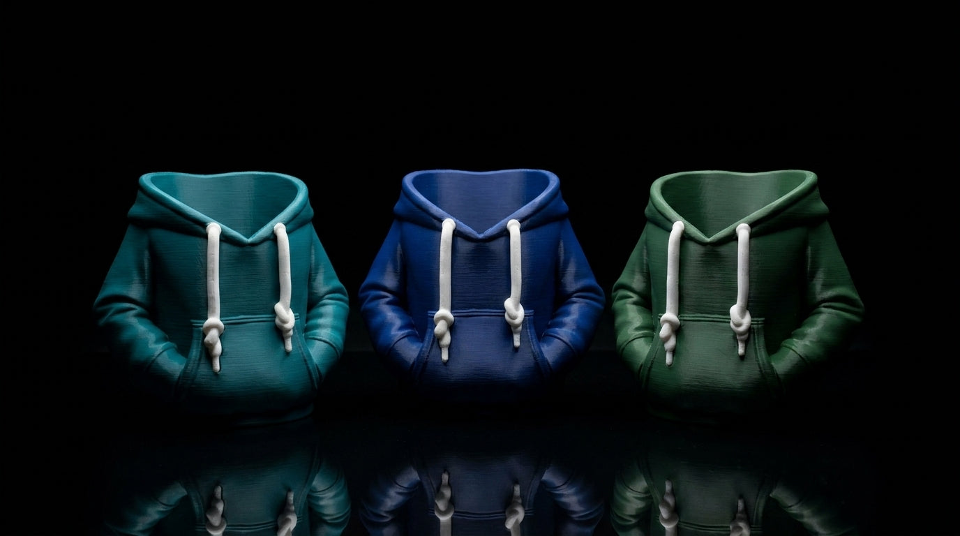 3D Printed Hoodie Storage Pots – Quirky Desk Organizer & Novelty Can Holder