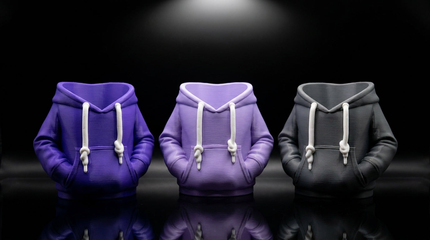 3D Printed Hoodie Storage Pots – Quirky Desk Organizer & Novelty Can Holder