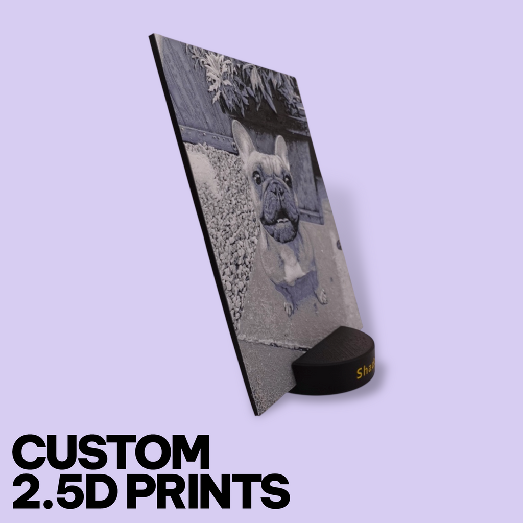 Custom Pet Photo "Paw-Trait" – Personalized 3D Textured Art Print & Display Stand