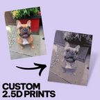 Custom Pet Photo "Paw-Trait" – Personalized 3D Textured Art Print & Display Stand