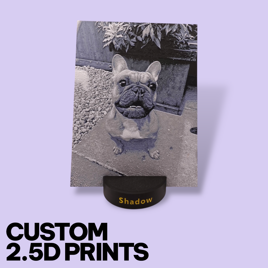 Custom Pet Photo "Paw-Trait" – Personalized 3D Textured Art Print & Display Stand