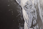 Monochrome "Paw-Traits" Textured Dog Art – 3D Printed Filament Painting (200x150mm)