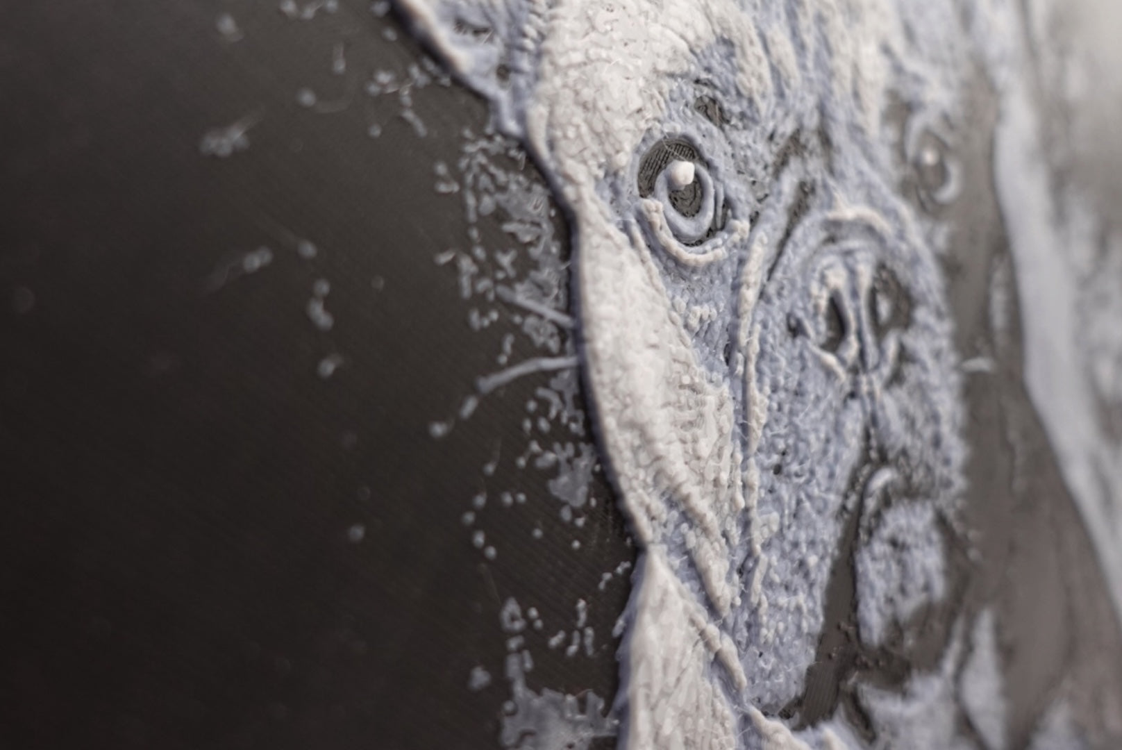 Monochrome "Paw-Traits" Textured Dog Art – 3D Printed Filament Painting (200x150mm)