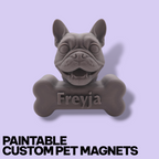 Custom Pet Fridge Magnet – Personalized 3D Portrait (Paintable or Pre-Painted)