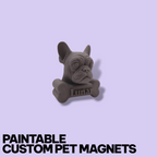 Custom Pet Fridge Magnet – Personalized 3D Portrait (Paintable or Pre-Painted)