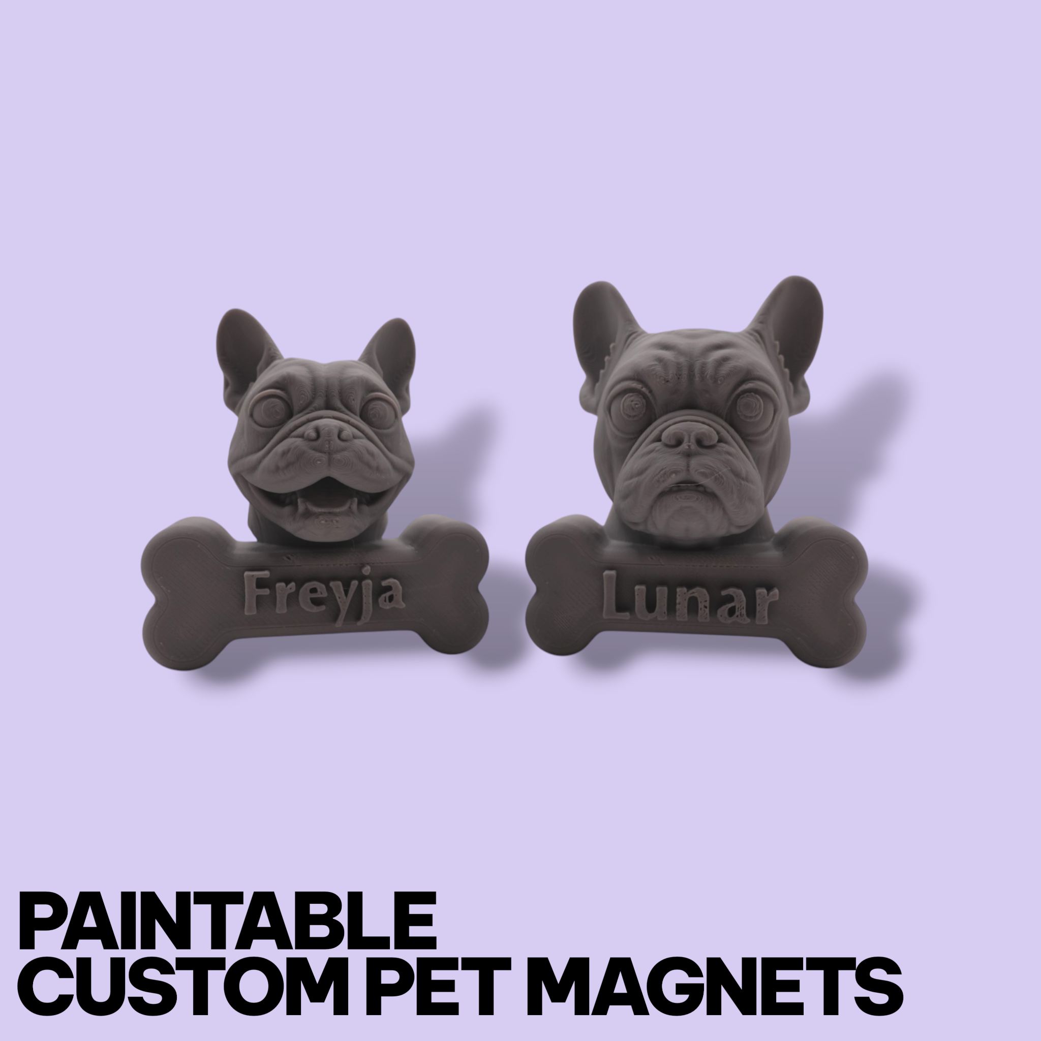 Custom Pet Fridge Magnet – Personalized 3D Portrait (Paintable or Pre-Painted)