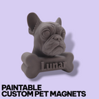 Custom Pet Fridge Magnet – Personalized 3D Portrait (Paintable or Pre-Painted)