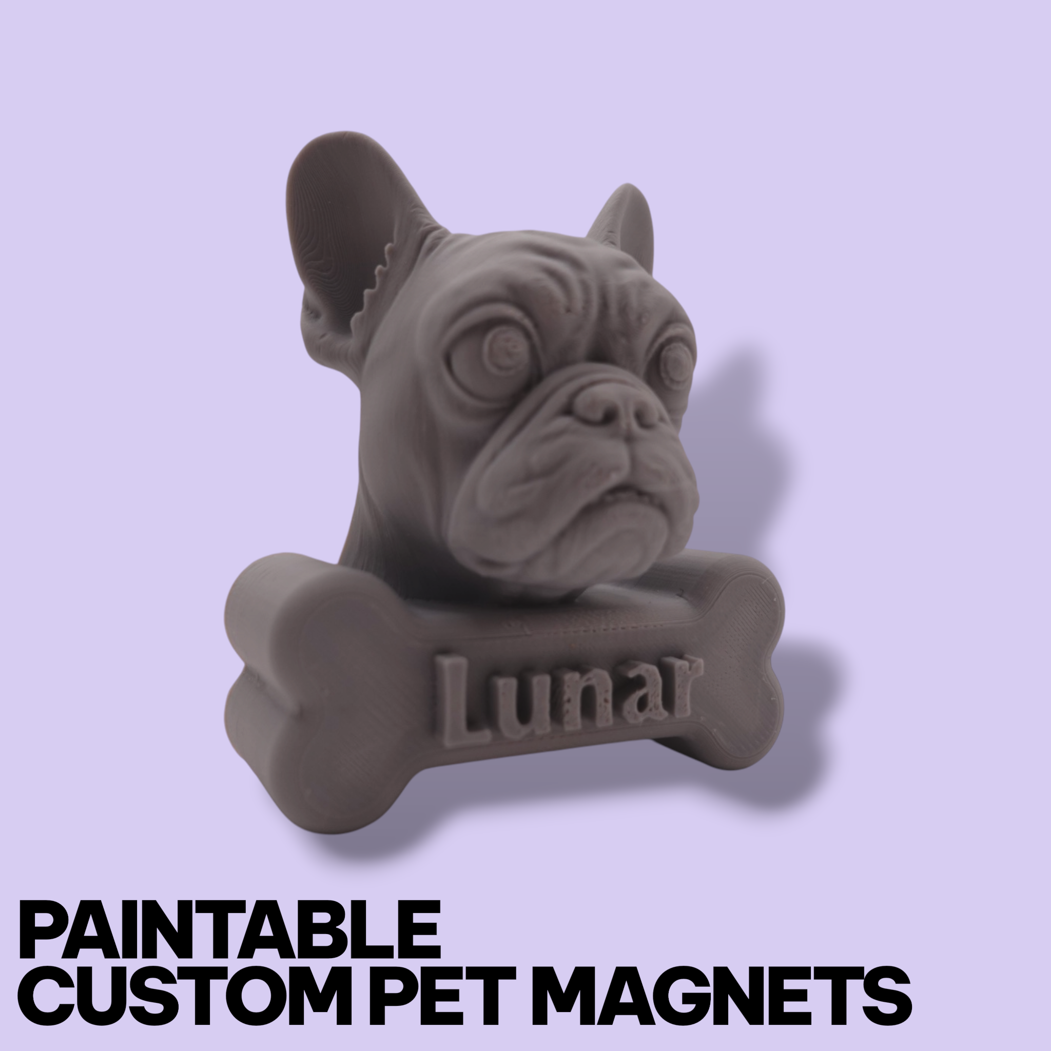 Custom Pet Fridge Magnet – Personalized 3D Portrait (Paintable or Pre-Painted)