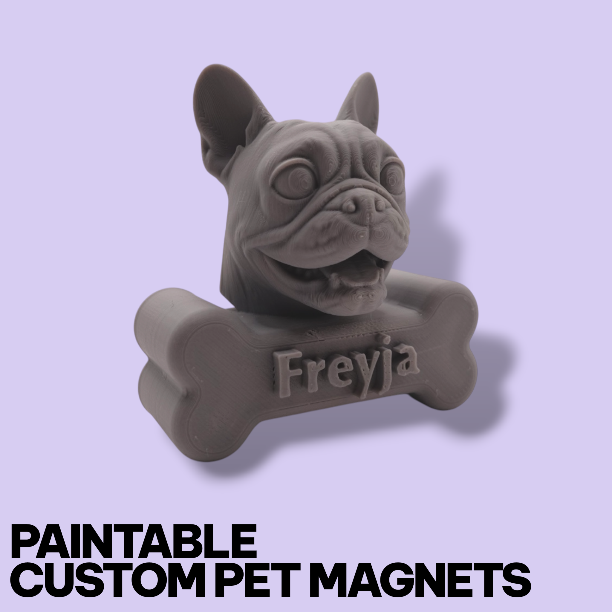Custom Pet Fridge Magnet – Personalized 3D Portrait (Paintable or Pre-Painted)