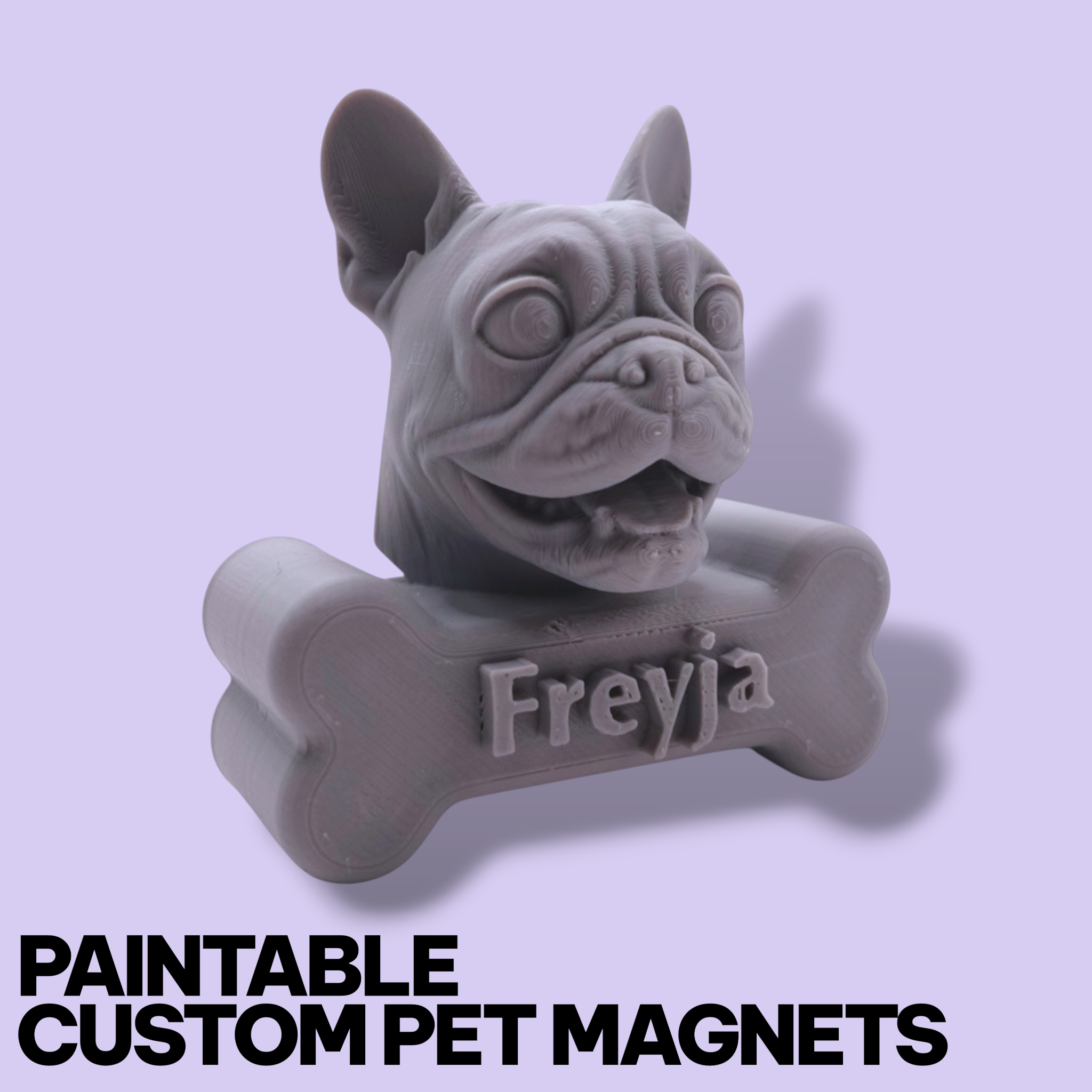 Custom Pet Fridge Magnet – Personalized 3D Portrait (Paintable or Pre-Painted)