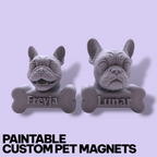 Custom Pet Fridge Magnet – Personalized 3D Portrait (Paintable or Pre-Painted)