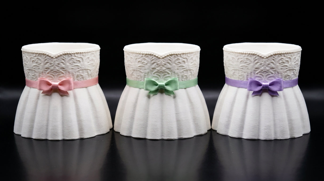 Wedding Dress Storage Pot | Bridal Décor Gift | Customisable Ribbon Colour