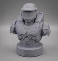 Spartan Soldier Bust – 180mm 3D Printed Sci-Fi Warrior Statue, Unpainted Collectible Figure, Video Game Inspired Fan Art