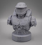 Spartan Soldier Bust – 180mm 3D Printed Sci-Fi Warrior Statue, Unpainted Collectible Figure, Video Game Inspired Fan Art
