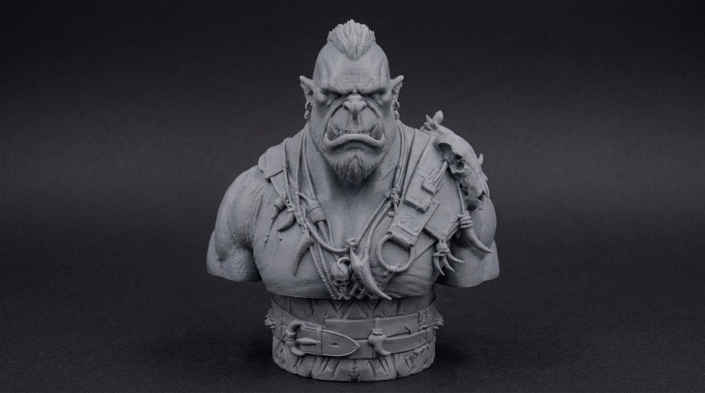 Orc Warlord Bust 110mm | Unpainted 3D Printed Fantasy Miniature | Hobby Painting Display Piece | Standard or Themed Plinth