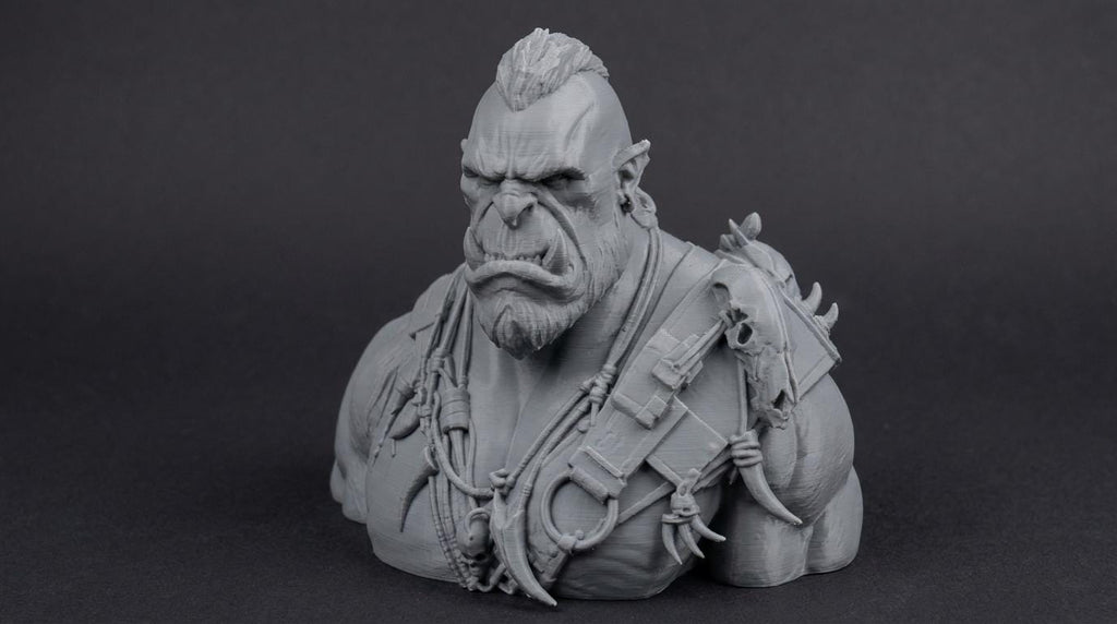 Orc Warlord Bust 110mm | Unpainted 3D Printed Fantasy Miniature | Hobby Painting Display Piece | Standard or Themed Plinth