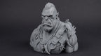 Orc Warlord Bust 110mm | Unpainted 3D Printed Fantasy Miniature | Hobby Painting Display Piece | Standard or Themed Plinth