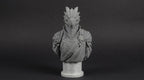 Dragonborn Bust 110mm | Unpainted 3D Printed Fantasy Miniature | Hobby Painting Display Piece | Standard or Themed Plinth