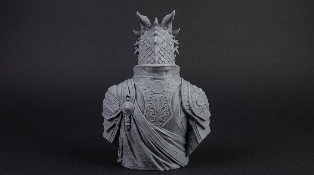 Dragonborn Bust 110mm | Unpainted 3D Printed Fantasy Miniature | Hobby Painting Display Piece | Standard or Themed Plinth