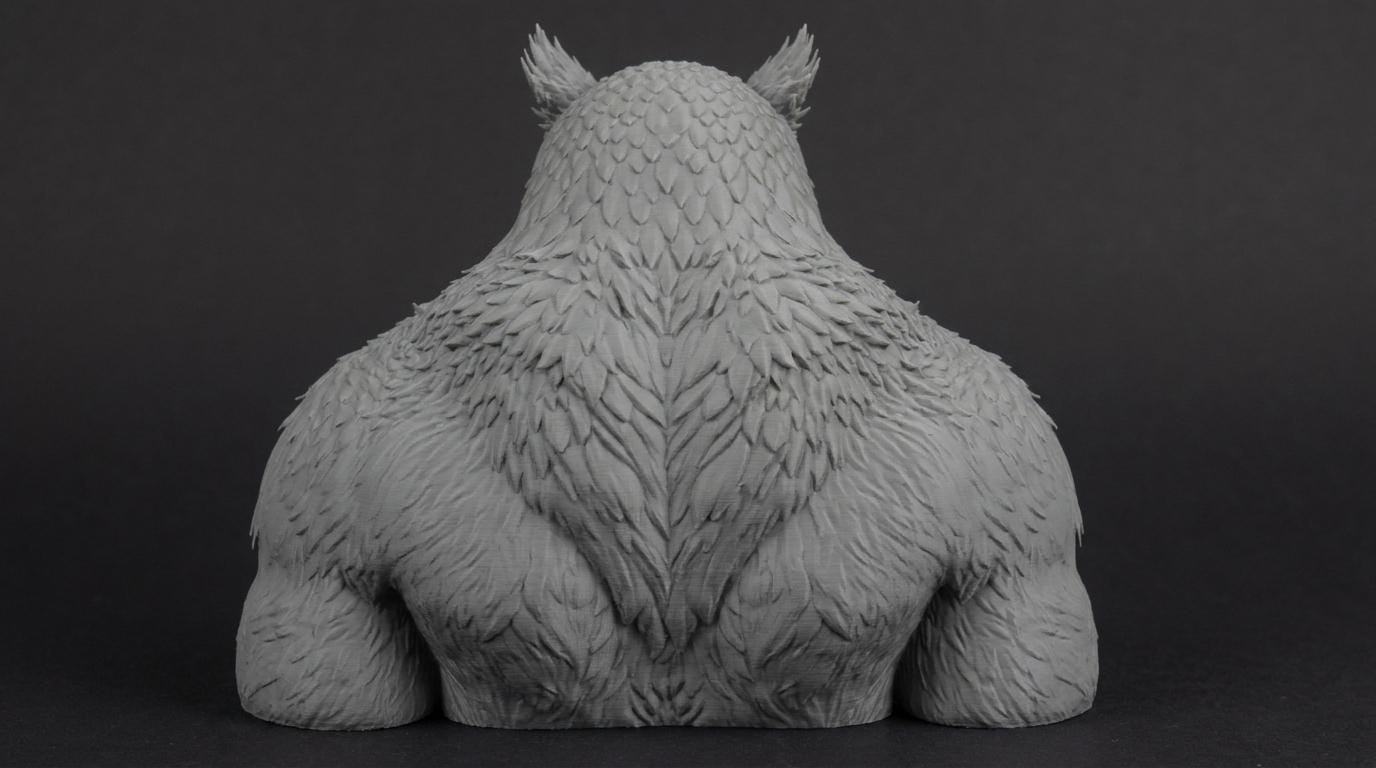 Owlbear Bust 110mm | Unpainted 3D Printed Fantasy Miniature | Hobby Painting Display Piece | Standard or Themed Plinth
