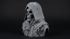 Necromancer Bust 110mm | Unpainted 3D Printed Fantasy Miniature | Hobby Painting Display Piece | Standard or Themed Plinth