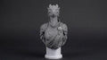 Female Dragonborn Bust 110mm | Unpainted 3D Printed Fantasy Miniature | Hobby Painting Display Piece | Standard or Themed Plinth