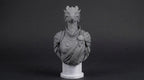 Female Dragonborn Bust 110mm | Unpainted 3D Printed Fantasy Miniature | Hobby Painting Display Piece | Standard or Themed Plinth