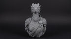 Female Dragonborn Bust 110mm | Unpainted 3D Printed Fantasy Miniature | Hobby Painting Display Piece | Standard or Themed Plinth