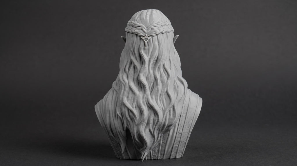 Elven Sorceress Bust 110mm | Unpainted 3D Printed Fantasy Miniature | Hobby Painting Display Piece | Standard or Themed Plinth