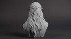 Elven Sorceress Bust 110mm | Unpainted 3D Printed Fantasy Miniature | Hobby Painting Display Piece | Standard or Themed Plinth