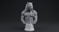 Werewolf Bust 110mm | Unpainted 3D Printed Fantasy Miniature | Hobby Painting Display Piece | Standard or Themed Plinth