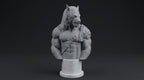 Werewolf Bust 110mm | Unpainted 3D Printed Fantasy Miniature | Hobby Painting Display Piece | Standard or Themed Plinth