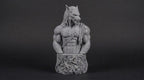 Werewolf Bust 110mm | Unpainted 3D Printed Fantasy Miniature | Hobby Painting Display Piece | Standard or Themed Plinth