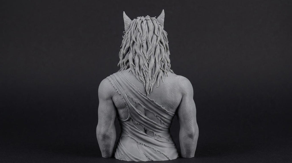 Female Werewolf Bust 110mm | Unpainted 3D Printed Fantasy Miniature | Hobby Painting Display Piece | Standard or Themed Plinth