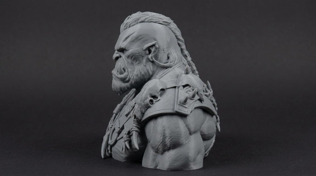 Orc Warlord Bust 110mm | Unpainted 3D Printed Fantasy Miniature | Hobby Painting Display Piece | Standard or Themed Plinth