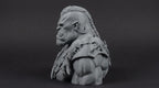 Orc Warlord Bust 110mm | Unpainted 3D Printed Fantasy Miniature | Hobby Painting Display Piece | Standard or Themed Plinth
