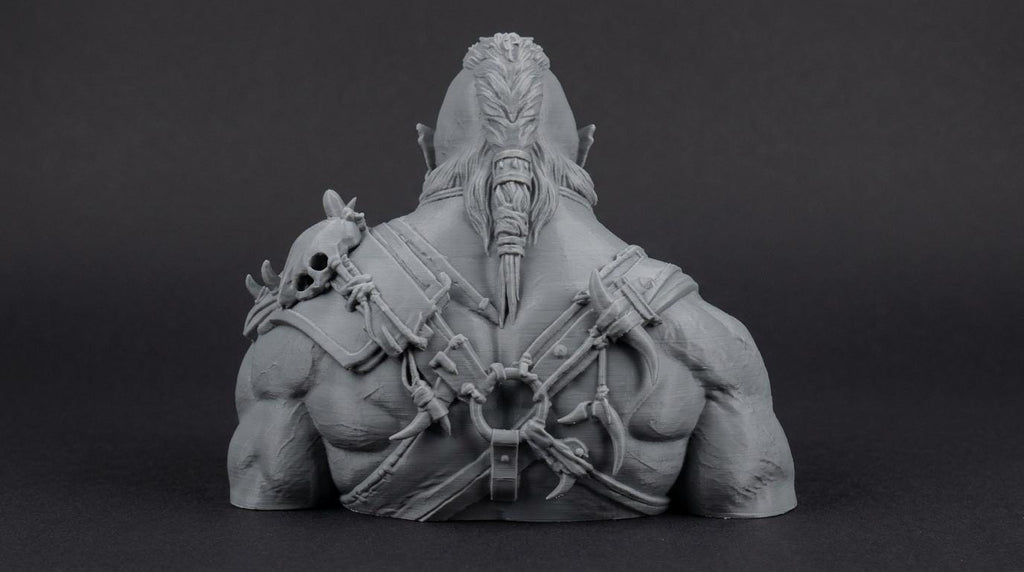 Orc Warlord Bust 110mm | Unpainted 3D Printed Fantasy Miniature | Hobby Painting Display Piece | Standard or Themed Plinth