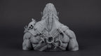 Orc Warlord Bust 110mm | Unpainted 3D Printed Fantasy Miniature | Hobby Painting Display Piece | Standard or Themed Plinth