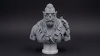 Orc Warlord Bust 110mm | Unpainted 3D Printed Fantasy Miniature | Hobby Painting Display Piece | Standard or Themed Plinth