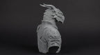 Dragonborn Bust 110mm | Unpainted 3D Printed Fantasy Miniature | Hobby Painting Display Piece | Standard or Themed Plinth