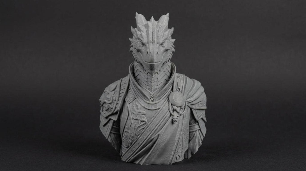 Dragonborn Bust 110mm | Unpainted 3D Printed Fantasy Miniature | Hobby Painting Display Piece | Standard or Themed Plinth