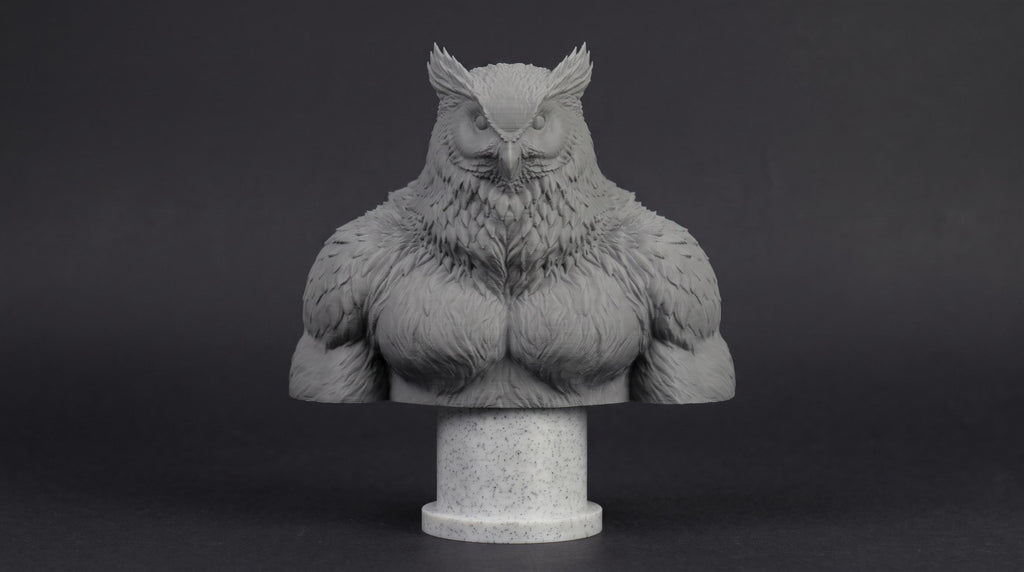 Owlbear Bust 110mm | Unpainted 3D Printed Fantasy Miniature | Hobby Painting Display Piece | Standard or Themed Plinth