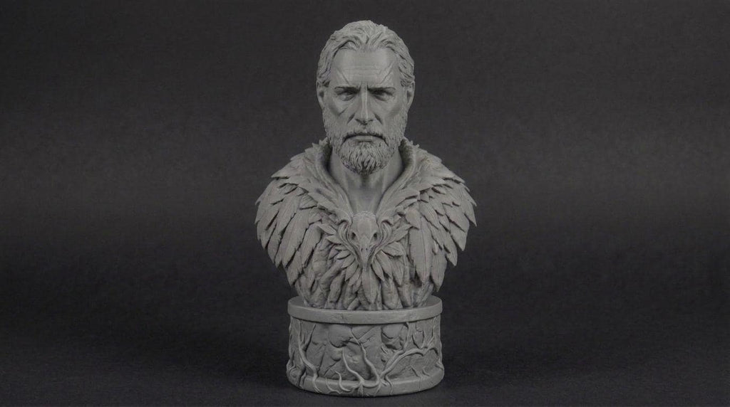 Druid Bust 110mm | Unpainted 3D Printed Fantasy Miniature | Hobby Painting Display Piece | Standard or Themed Plinth
