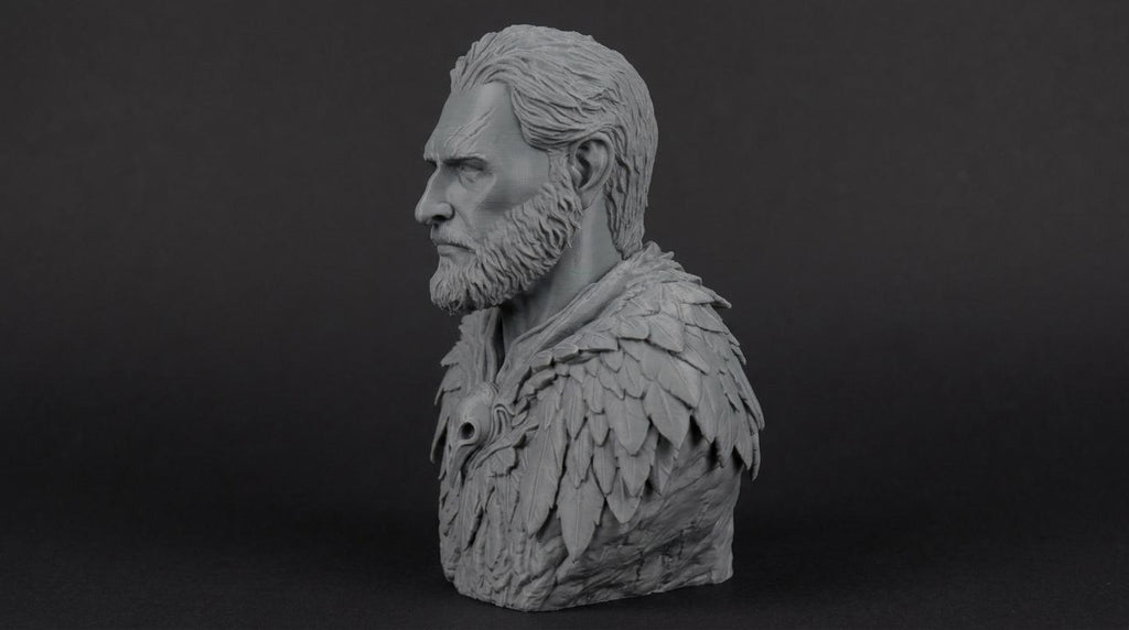 Druid Bust 110mm | Unpainted 3D Printed Fantasy Miniature | Hobby Painting Display Piece | Standard or Themed Plinth