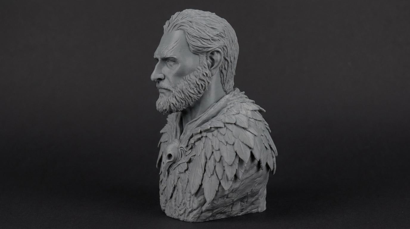Druid Bust 110mm | Unpainted 3D Printed Fantasy Miniature | Hobby Painting Display Piece | Standard or Themed Plinth