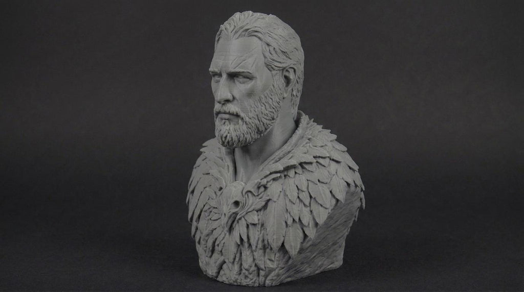 Druid Bust 110mm | Unpainted 3D Printed Fantasy Miniature | Hobby Painting Display Piece | Standard or Themed Plinth