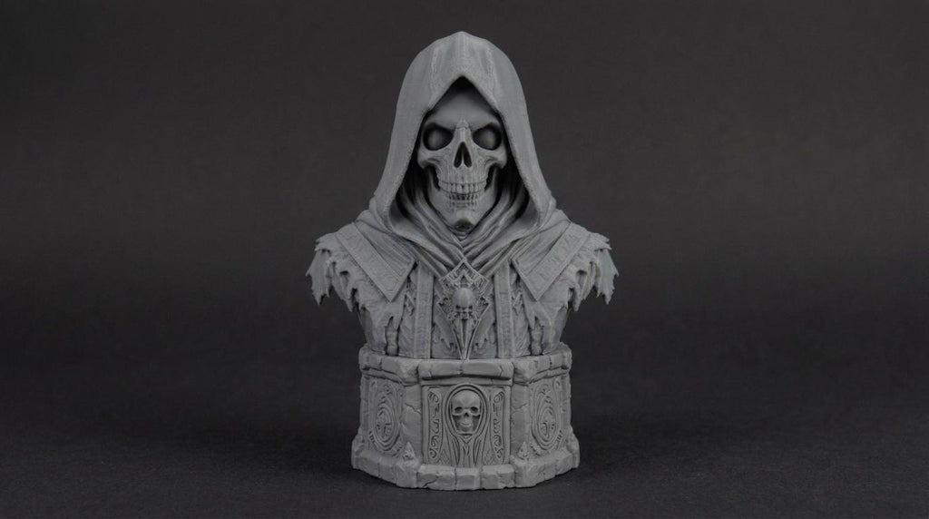 Necromancer Bust 110mm | Unpainted 3D Printed Fantasy Miniature | Hobby Painting Display Piece | Standard or Themed Plinth